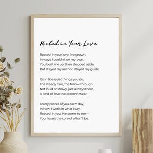 Rooted in Your Love | Mom poem motherhood verse motherhood poetry mom poem mum poem first Mother’s Day poem for mom motherhood poetry print