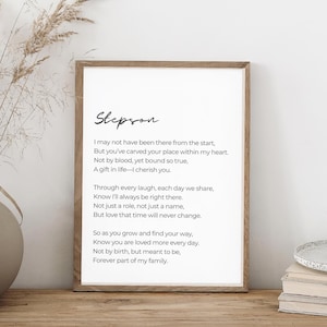 Stepson Poem | Stepson gift printable