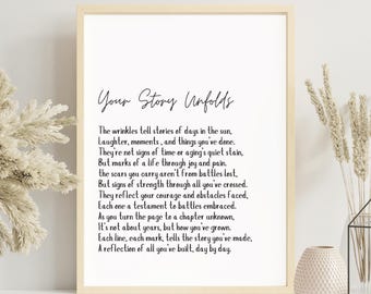 Poema de cumpleaños con tu historia / Regalo imprimible para hacer tú mismo para los cumpleaños 30, 35, 40, 45, 50, 55, 60, 65, 70, 75, 80, 85, 90, 95 y 100