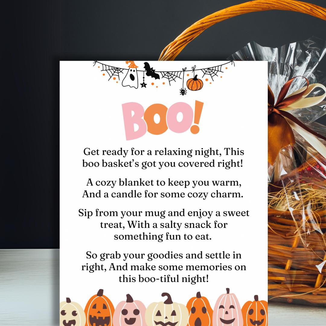 Cute Boo Basket Printable | Boo Basket Letter for Fall Gift Halloween ...