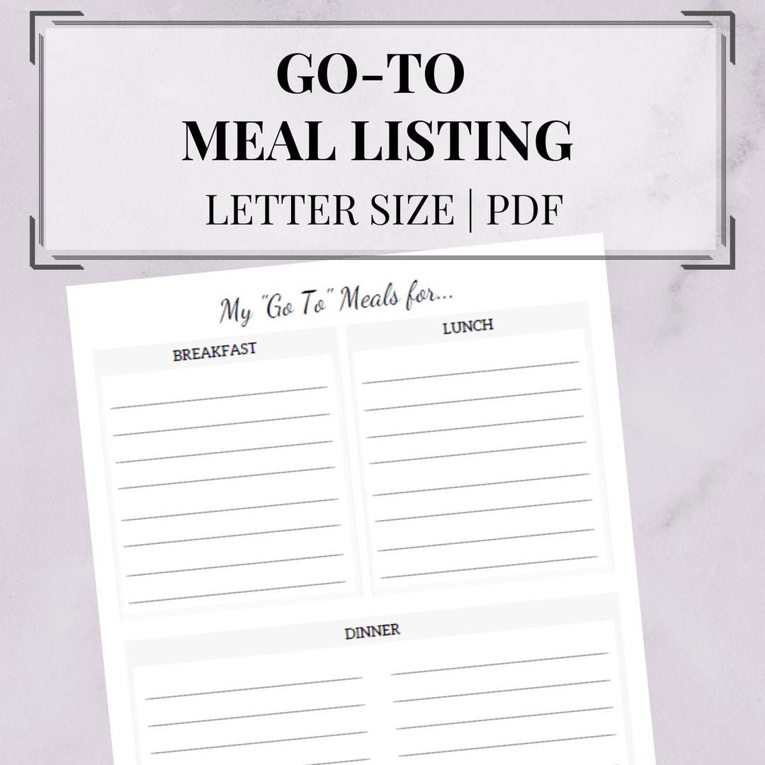 Printable Meal Prep Planner, Food List, Family Meal Planner, Recipe Planner, Menu Planning ...