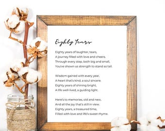 80th Birthday Poem | 80th birthday wishes 80th birthday ideas 80th birthday celebration 80th birthday party decorations