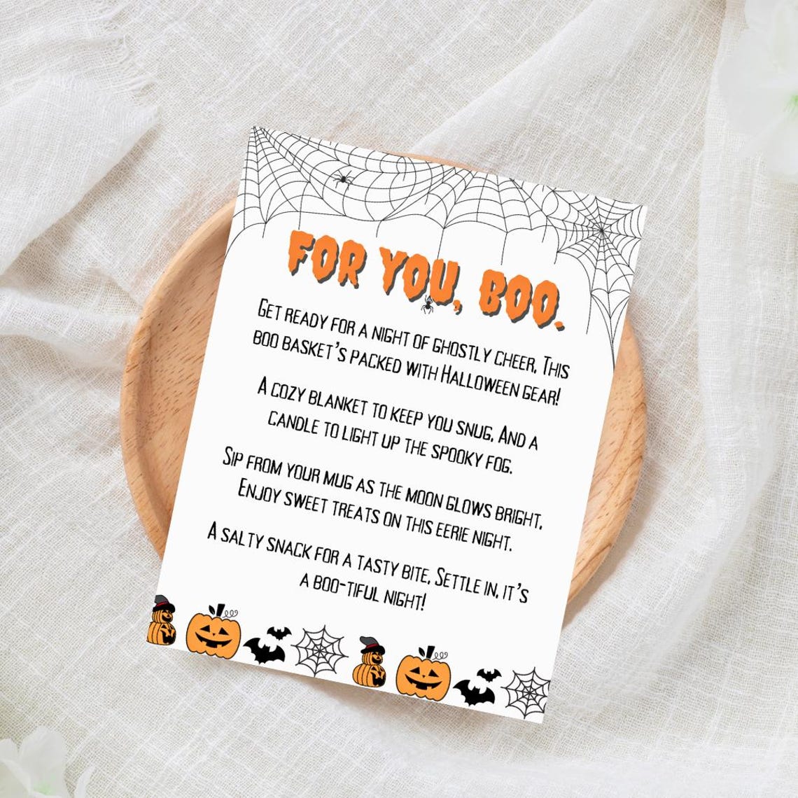 Printable Boo Basket Tag | Spooky Basket Boo Box Letter for Halloween ...