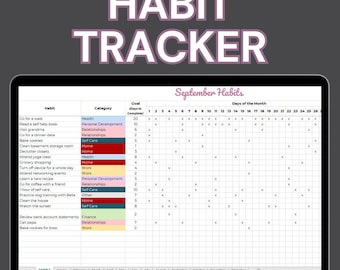 2025 Habit Tracker Excel Consistency Tracker | Routine builder fitness spreadsheet habit building reading spreadsheet routine spreadsheet