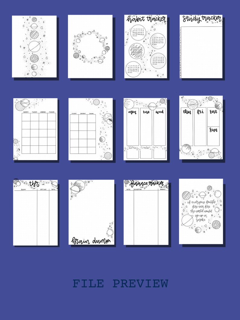 Bullet Journal Printable Set for Journal or Planner Any - Etsy