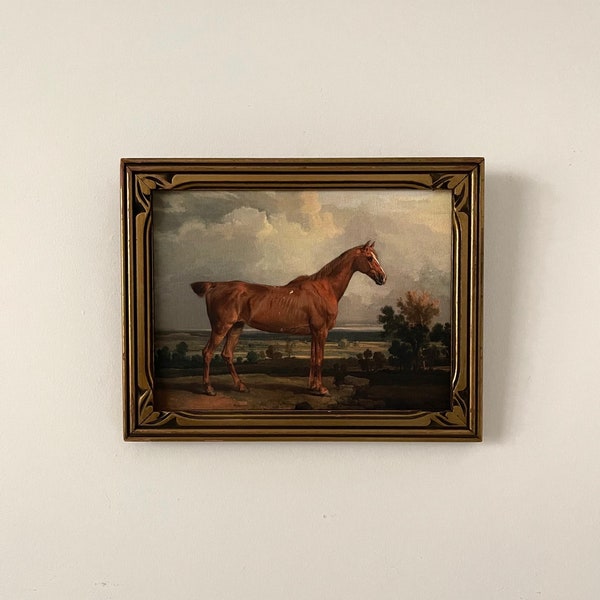 Framed Canvas Art Print Small Horse Print | Vintage Picture Frame | New Canvas Art Print | Vintage Art