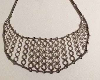 Vintage metalen borstplaat ketting