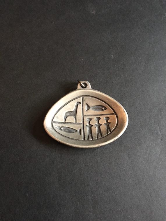 Pendentif En Argent Moderniste Signé REYT - Argent Sterling 850‰ - Occasion Bon état - Style Ovale Unique