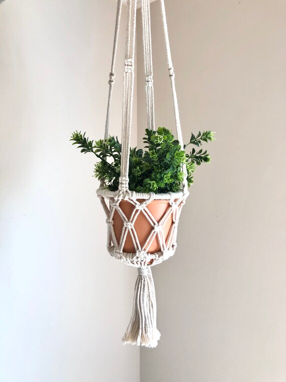 5 Hanging Planters with Tassels Boho Home Decor Crochet Plant Hangers Succulent Planter Crochet Planter Pattern