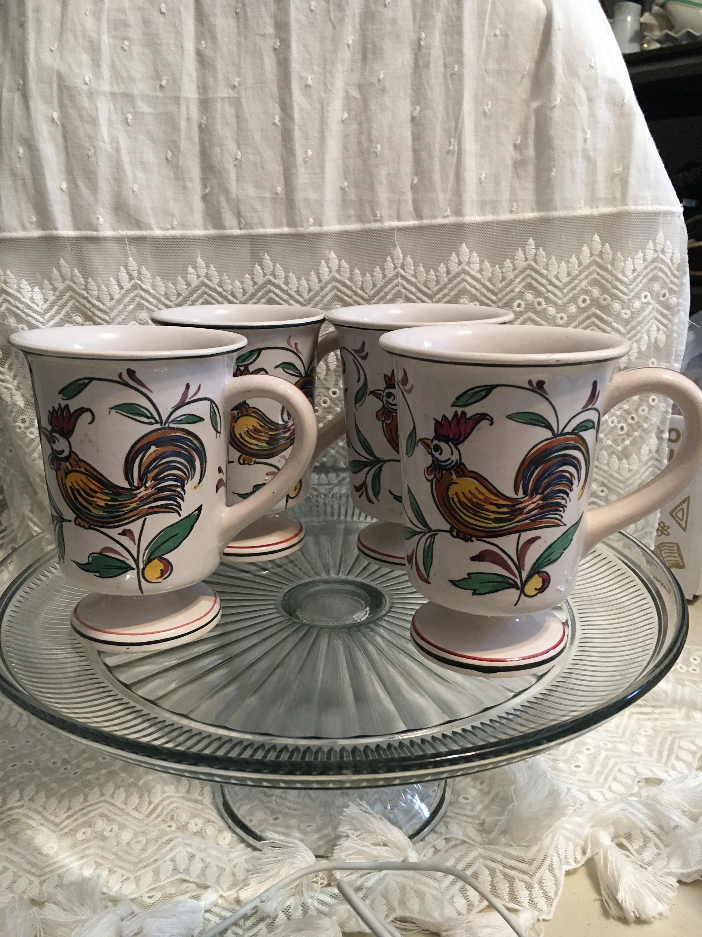 Handmade Hand Painted Portuguese Pottery Coffee Mug Floral – Set of 2 – We  Are Portugal