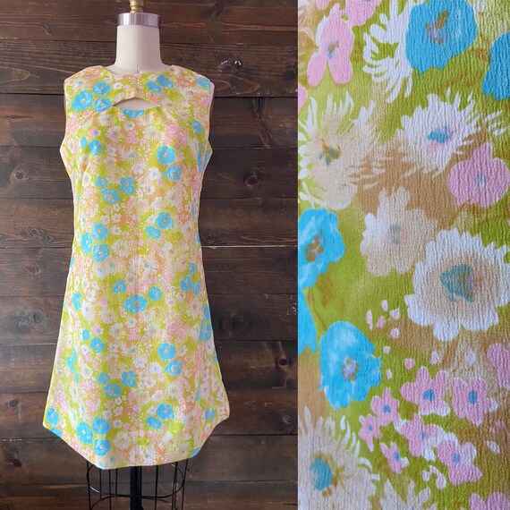 Vintage 60’s mod mini dress / pastel floral dress