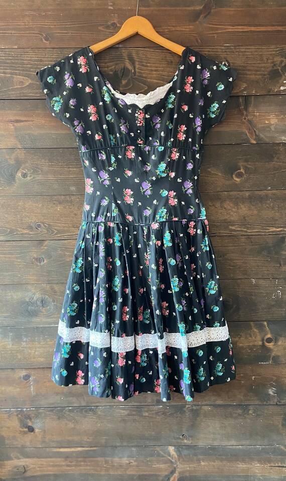 Vintage 50’s floral country dress / novelty print… - image 8