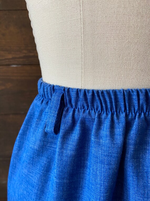 Vintage 70’s chambray skirt / denim look poly / a… - image 4