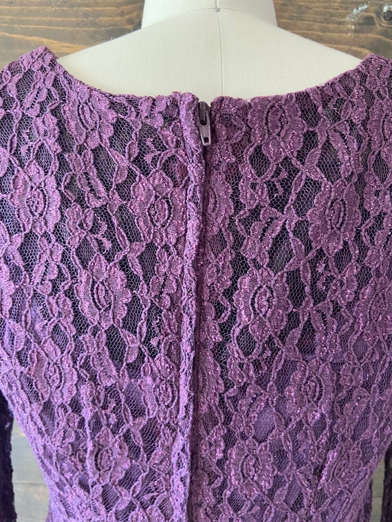 Vintage 90’s purple lace dress / grunge mini dres… - image 6