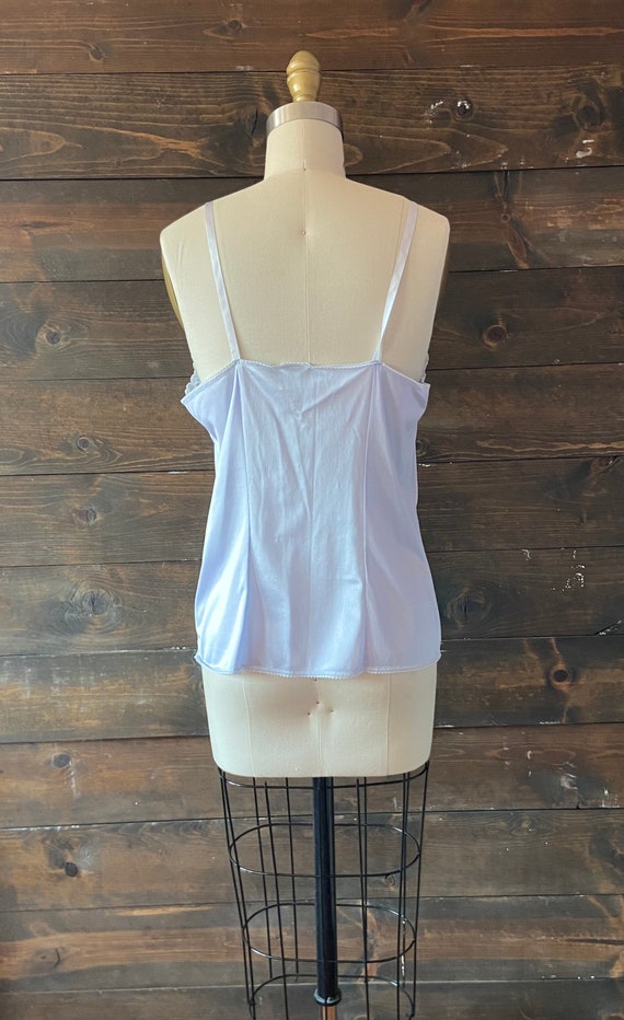 Vintage 80’s nylon lace camisole / periwinkle blu… - image 6