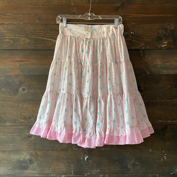 Vintage 70’s floral prairie skirt / square dance … - image 10