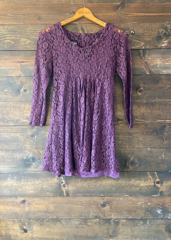 Vintage 90’s purple lace dress / grunge mini dres… - image 8