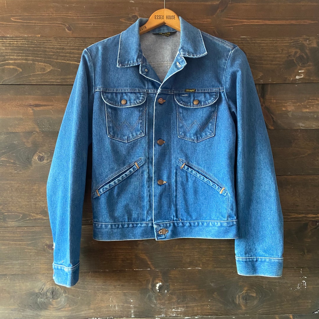 独特な 【送料無料】 70s 70s By Denim wrangler vintage jacket Label