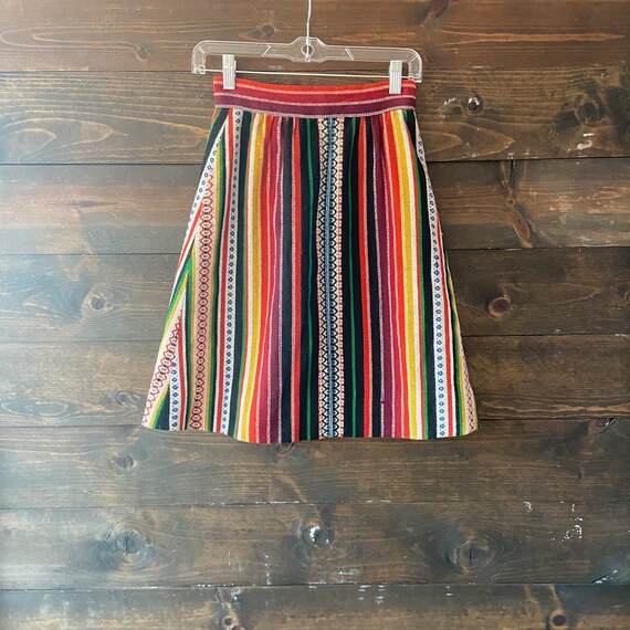 Vintage 60’s woven stripe skirt / tribal woven ra… - image 9