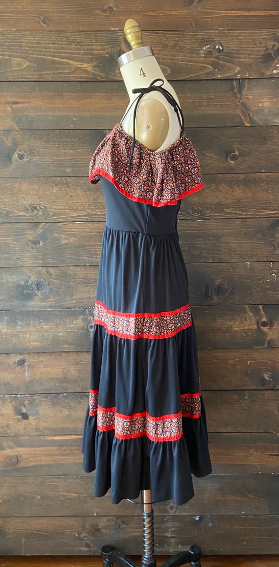 Vintage 70’s tiered black sundress / Young Edward… - image 3