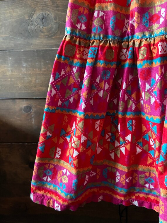 Vintage 90’s southwestern cotton skirt / elastic … - image 6