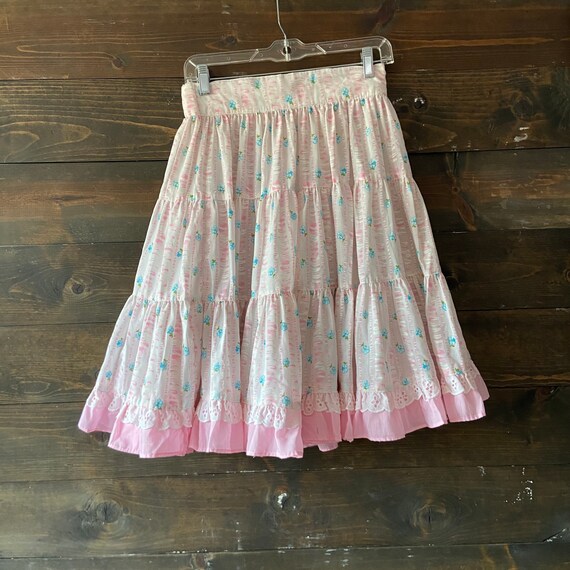 Vintage 70’s floral prairie skirt / square dance … - image 9