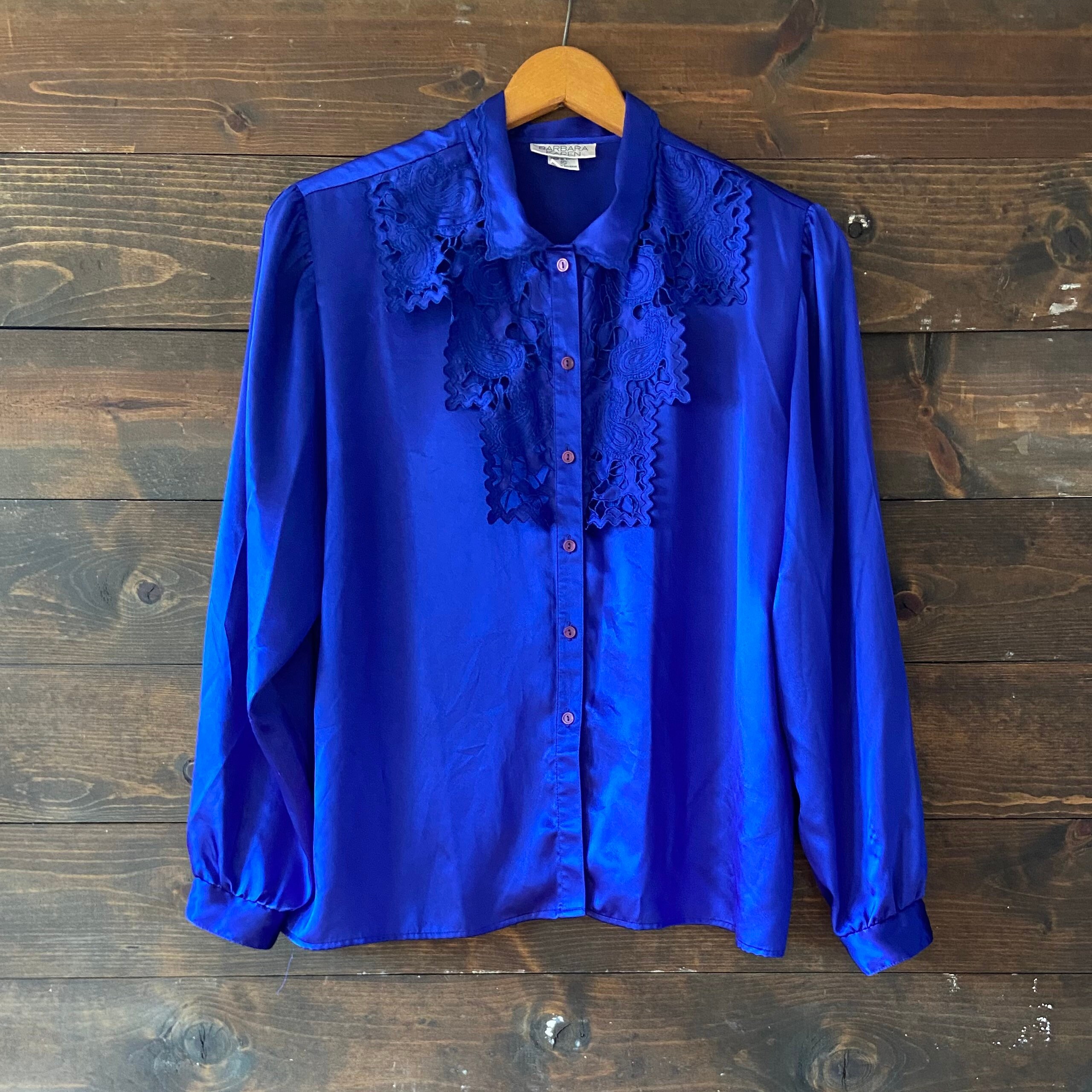 satin royal blue shirt