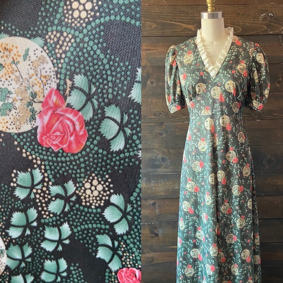 Vintage 70’s floral maxi dress / prairie style dr… - image 1