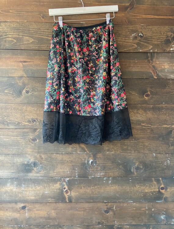 Vintage 90’s floral skirt slip / lingerie skirt /… - image 6