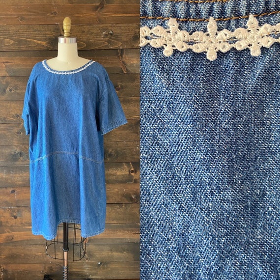 Plus size denim mini dress online