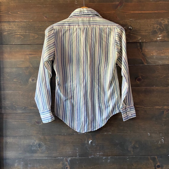 Vintage 70’s button down shirt / woven design / b… - image 3