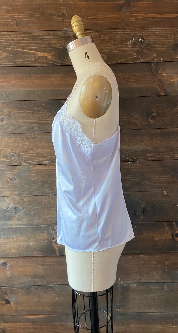 Vintage 80’s nylon lace camisole / periwinkle blu… - image 5