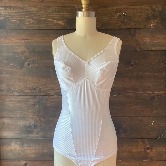 Vintage 80s Yessica C&A Ivory Satin Lace High Cut Stretchy One-piece  Bodysuit, B Cup 38B -  Australia