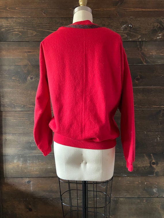 Vintage 90’s red cardigan / cottagecore grannycor… - image 7