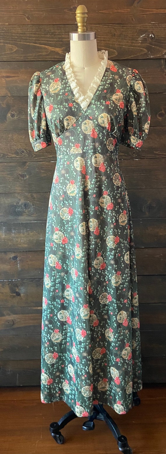 Vintage 70’s floral maxi dress / prairie style dr… - image 2