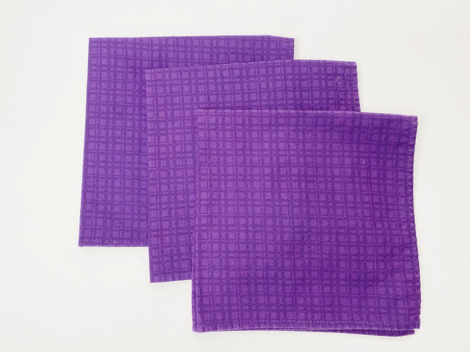 Vintage Purple Cotton Napkins Square Reusable Cloth Napkin Etsy