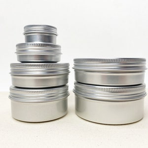 Aluminum Round Metal Tin - Various Sizes - Shampoo Bar Travel Tin, Soap Tin, DIY Lip Balm, Hand Body Cream, Tablet Container - Zero Waste