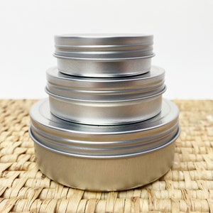 Steel Round Metal Tin - Screw Top Lid - Refillable Shampoo Bar Travel Tin, Soap Tin, DIY Lip Balm, Hand Body Cream, Tablet Box - Zero Waste