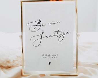 2 Sizes Sanitizing Station Sign INSTANT DOWNLOAD Spread Love Not Germs Sign Navy /& Blush Pink Floral Shower Sign