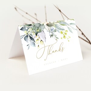 Tarjeta de agradecimiento Greenery DESCARGA INSTANTE Plano Gracias, Nota de agradecimiento, Servilleta, Templett, Imprimible, Mínimo, Simple - 3.5x5" PEO021