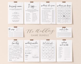 Wedding Table Games Bundle, INSTANT DOWNLOAD, Value Game Bundle, Discount Game Bundle, Games for Wedding Table, Reception Games - PEO051
