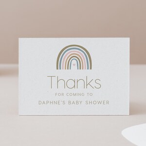 Tarjeta de agradecimiento arco iris DESCARGA INSTANTE Flat Gracias Nota de agradecimiento, Servilleta, Templett, Imprimible, Baby Shower Gracias - 3.5x5" PBS003