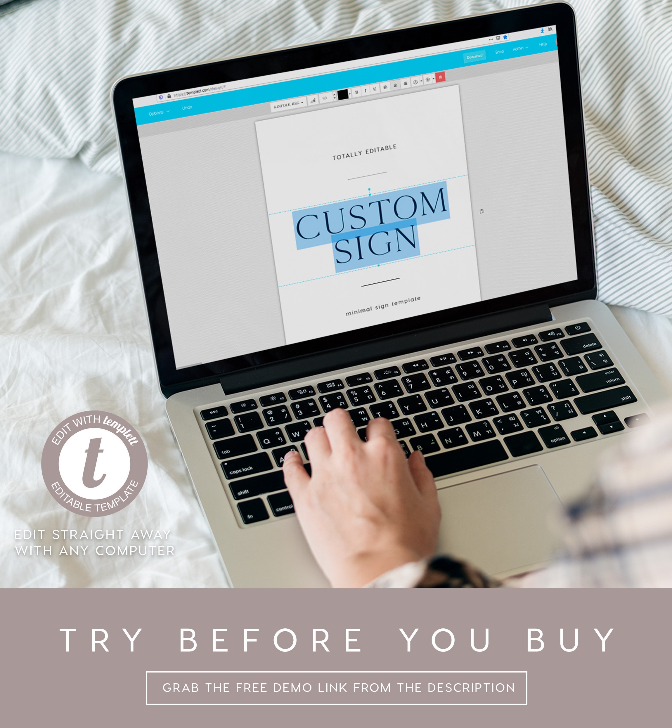 Minimalist Editable Custom Sign INSTANT DOWNLOAD 8x10 & 5x7, Make Any ...