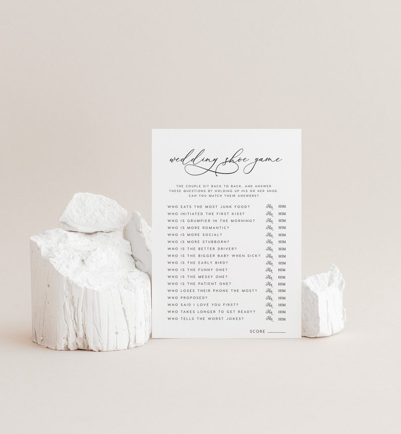Wedding Shoe Game INSTANT DOWNLOAD Wedding Game, He said she said, The Shoe Game, Bridal Wedding Couples Shower, Fun Wedding Games - PEO020 image 2