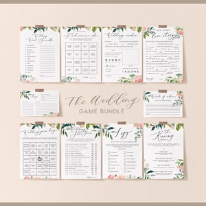 Paquete de juegos de mesa de bodas, DESCARGA INSTANTE, Paquete de juegos de valor, Paquete de juegos de descuento, Juegos para mesa de bodas, Juegos de recepción - PEO006