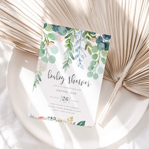 Greenery Baby Shower Invitation INSTANT DOWNLOAD Editable, PDF Printable, Sprinkle, Brunch, Baby Shower Invite, 5x7, Australia - PBS011