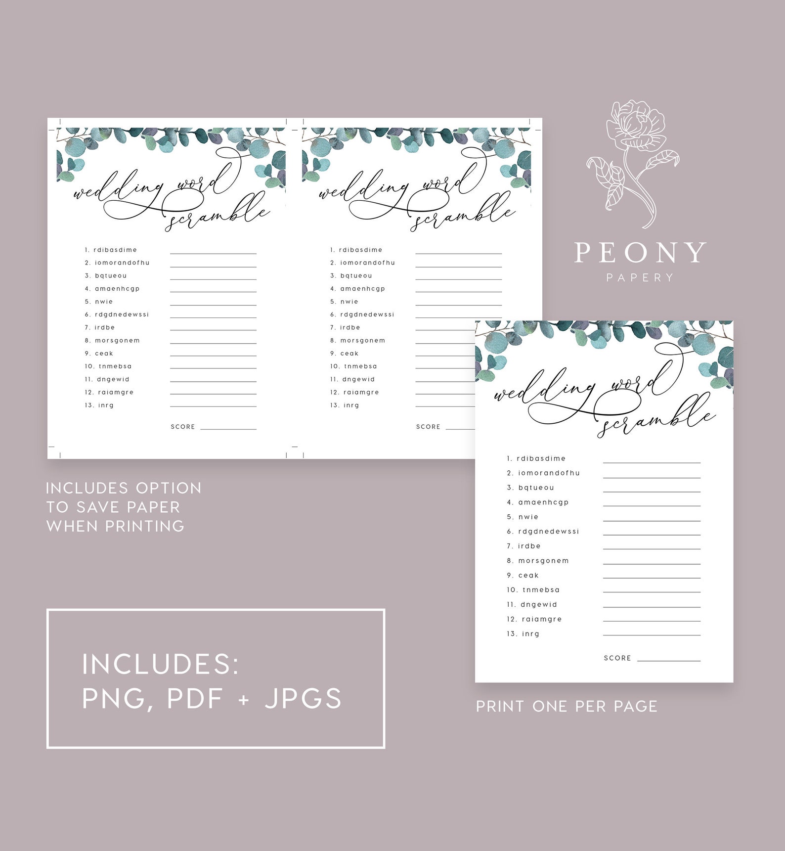 Wedding Scramble Game INSTANT DOWNLOAD Bridal Shower Games - Etsy Canada