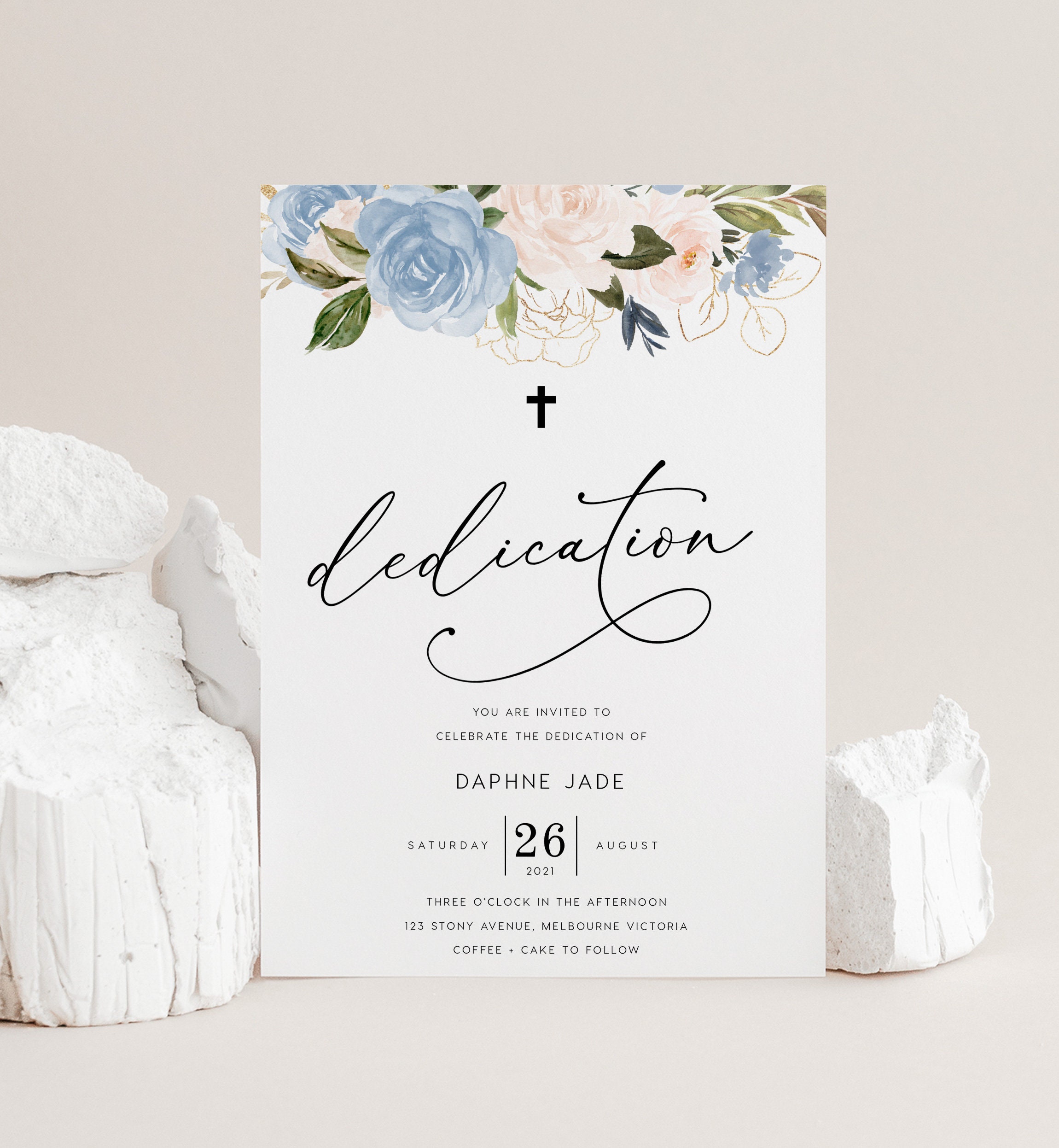Dedication Invitation INSTANT DOWNLOAD Editable Printable Etsy