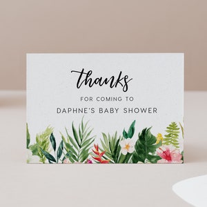 Tarjeta de agradecimiento tropical DESCARGA INSTANTE Flat Gracias Nota de agradecimiento, Servilleta, Templett, Imprimible, Baby Shower Gracias - 3.5x5" PBS019