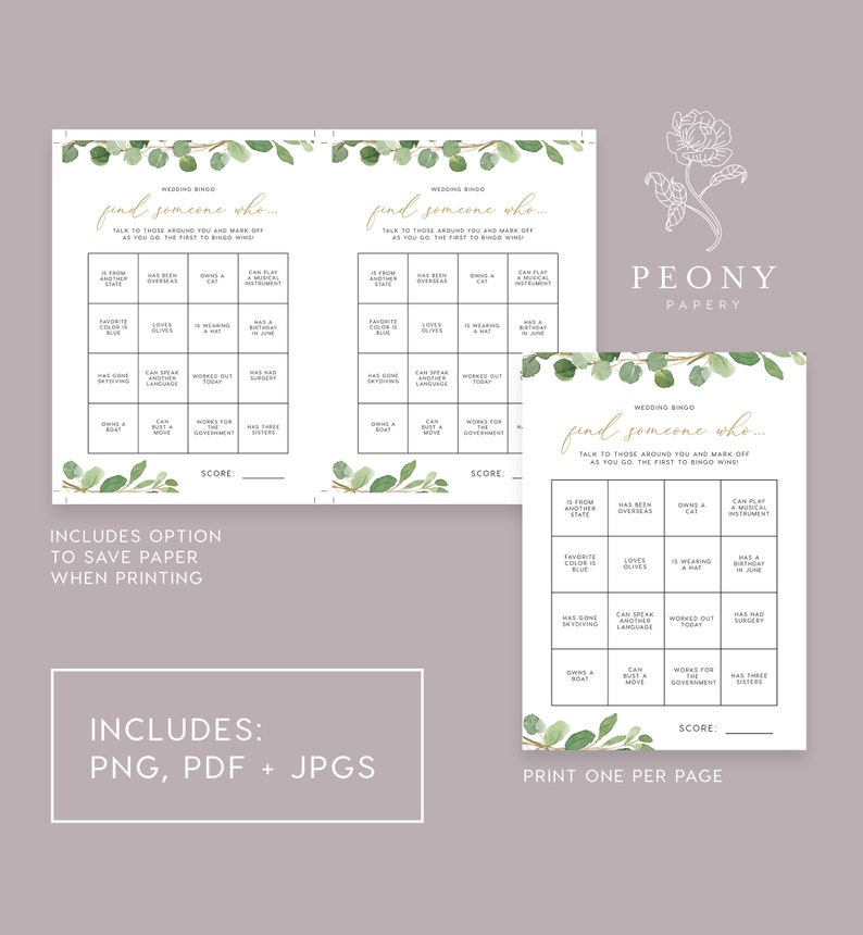 PEO008 Hens Night Say Bingo Game Bachelorette Games Game Card Find Someone Who Game INSTANT DOWNLOAD Bridal Bingo Bridal Shower Games